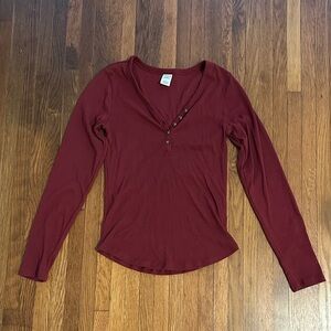Melrose and Market Deep Red Long Sleeve Top